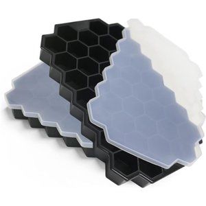Ice Cube Trays for Freezer with Lid-Silicone Ice Cube Tray with Lid. 2pack